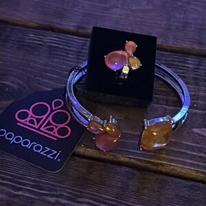 Paparazzi bracelet and ring set‎